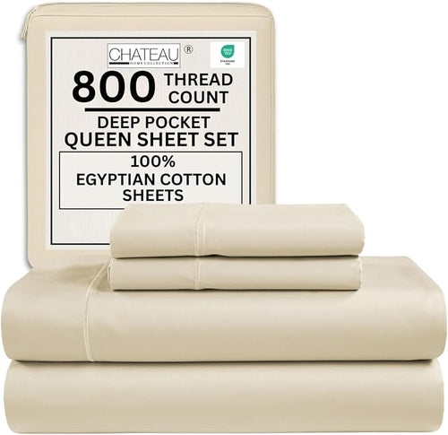 800TC Egyptian Cotton Bedding Sheets & Pillowcases by CHATEAUHOMECOLLECTION