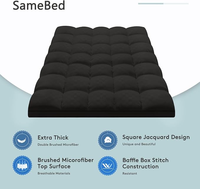 SameBed Mattress Topper Queen, Extra Thick Mattress Pad Cover - Image 2