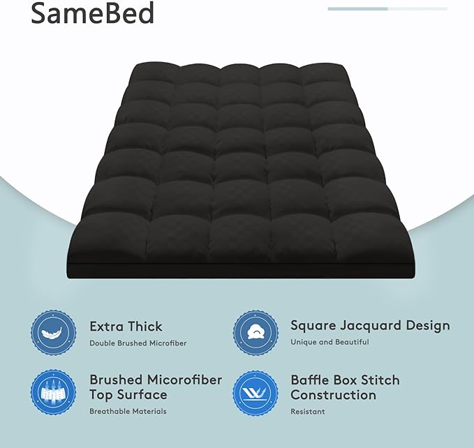 SameBed Mattress Topper Twin XL, Extra Thick Mattress Pad Cover - Image 2