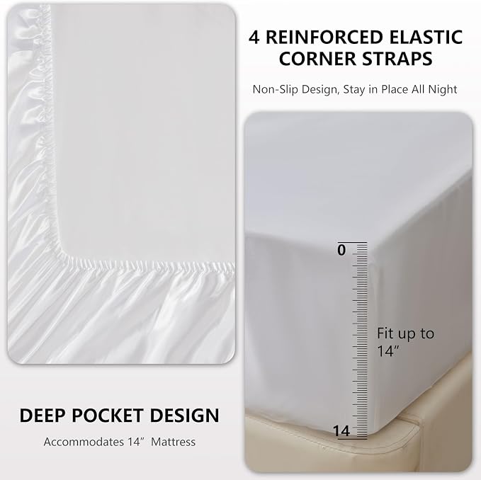 CozyLux Satin Sheets Cal King Sheet Set - Image 4