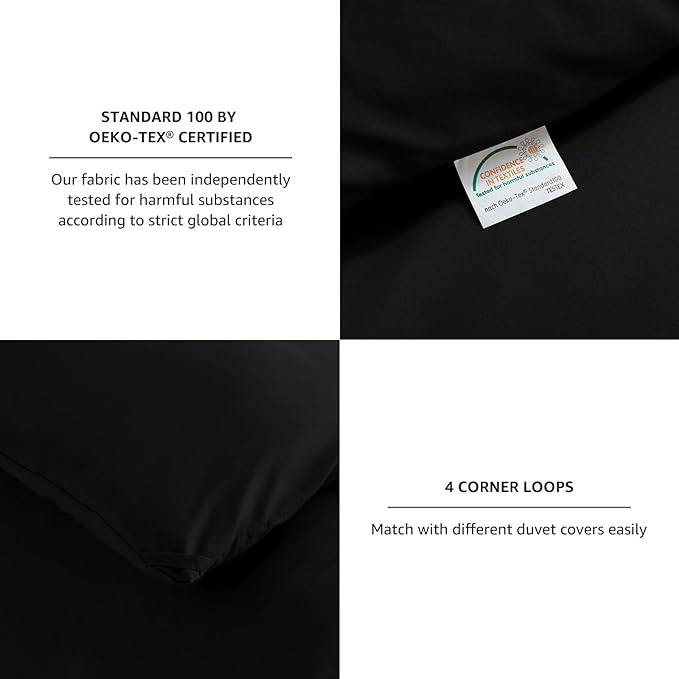 CozyLux Twin Comforter Black, 2 Pieces Twin Extra Long Comforter Set - Image 5