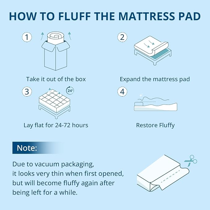 YUGYVOB Mattress Pad Extra Thick, and Breathable King Mattress Topper 8-21" - Image 8