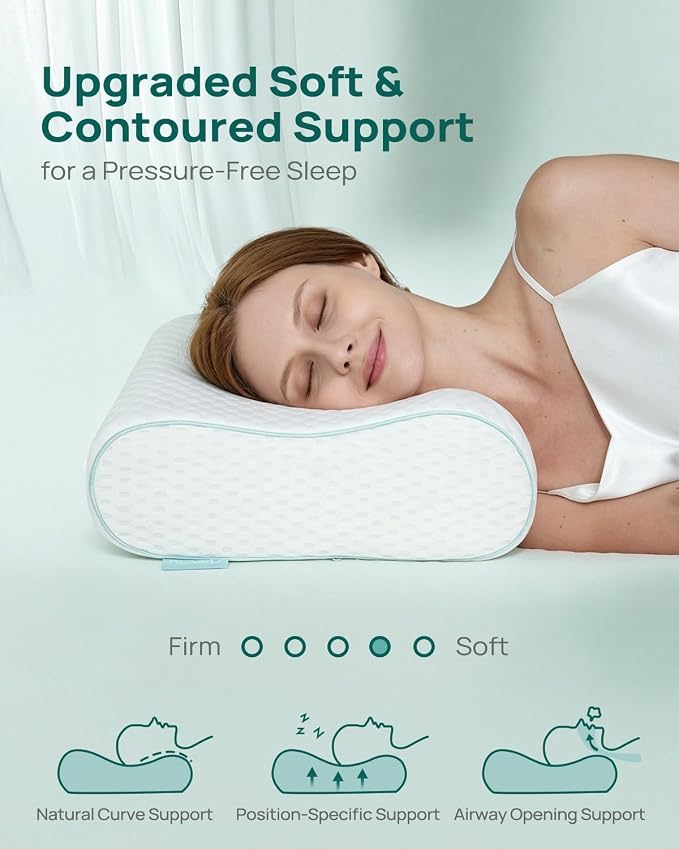 Releep Cervical Neck Pillow, Side Sleeper Pillow - Image 2