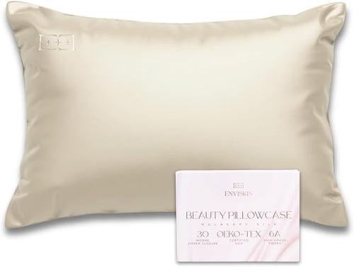 100% Mulberry Silk Pillowcase Infused by ENVISKIN