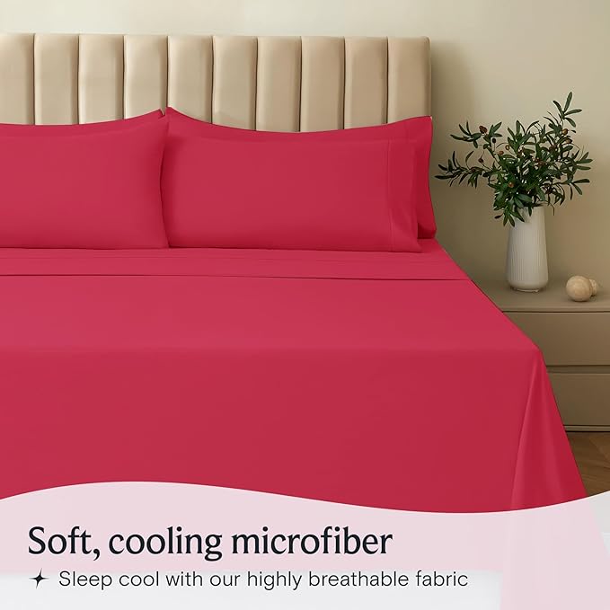LuxClub 4 PC Sheet Set Bed Sheets Deep Pockets 16" Eco Friendly Wrinkle Free - Image 3