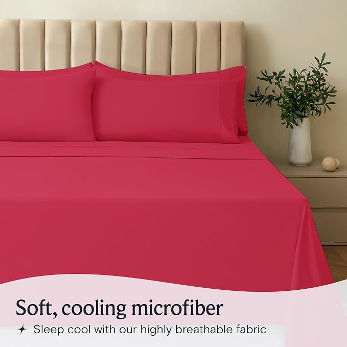 LuxClub 3 PC Twin XL Sheet Set, Deep Pockets Wrinkle Free Cooling Bed Sheets - Image 3