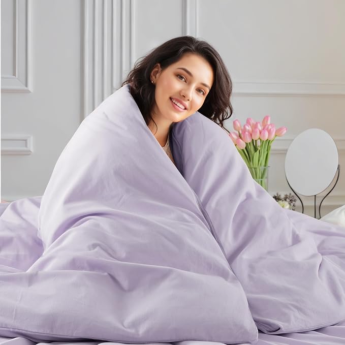 NEXHOME PRO Twin Duvet Cover Set, 100% Washed Cotton - Image 6
