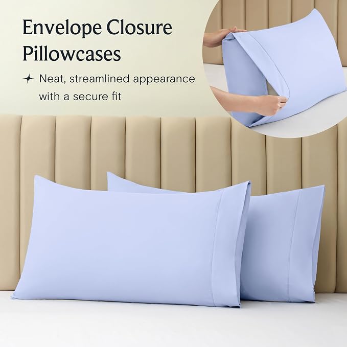 LuxClub 3 PC Twin Sheet Set, Deep Pockets Wrinkle Free Cooling Bed Sheets Hotel - Image 7