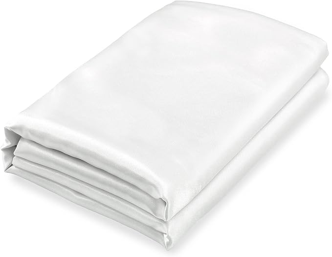 Homiest White Satin Twin Flat Sheet by Homiest