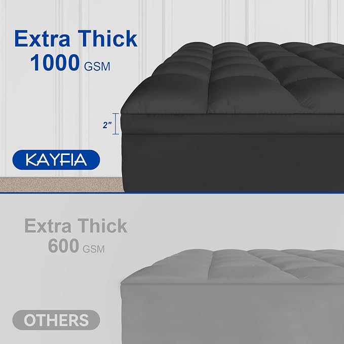 Queen Mattress Topper, Extra Thick Mattress Pad Cover - Image 2