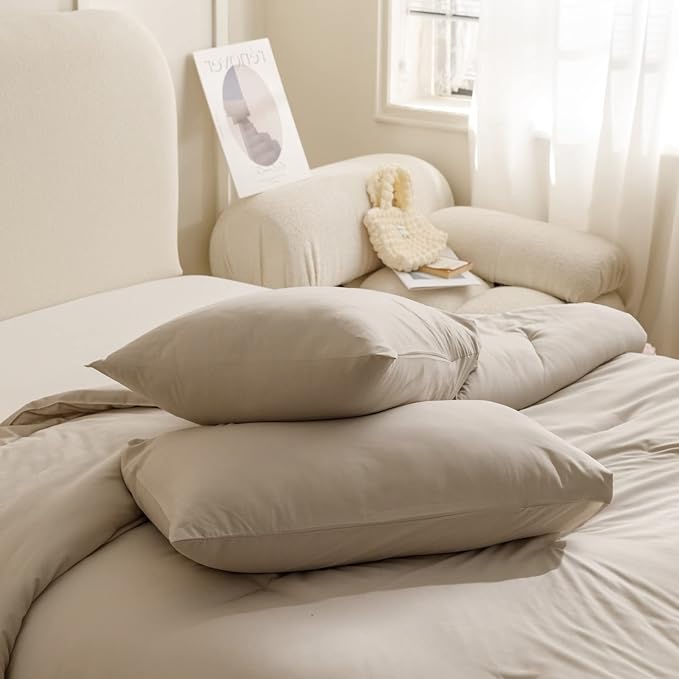 ROSGONIA Oversized Queen Comforter Oatmeal - Image 6