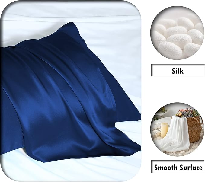 Silk Pillow Cases 2 Pack, Soft Breathable and Sliky Queen Size Pillow Cases Set - Image 2