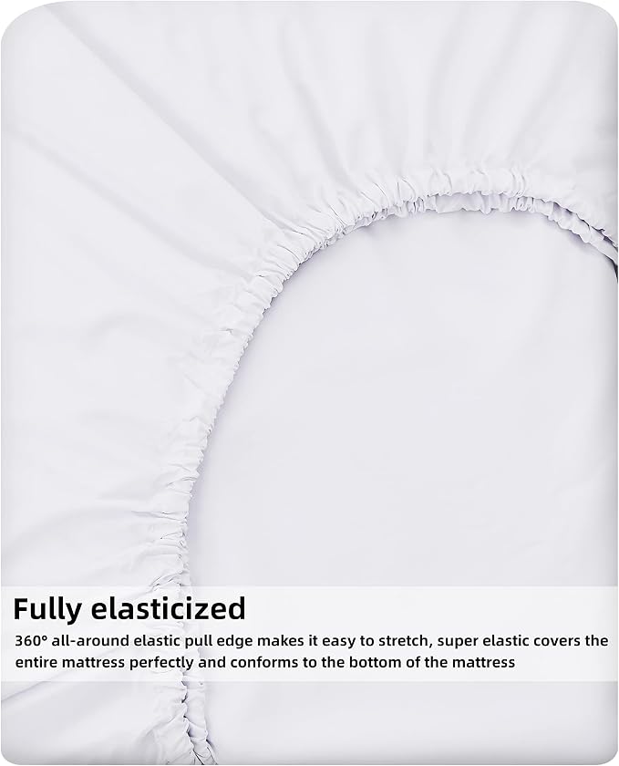 HBHLFZ Twin XL Fitted Sheet Only, Soft Breathable Bottom Sheet - Image 5