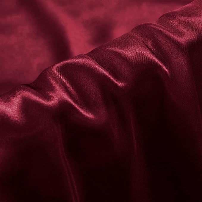 Aormenzy Satin Pillow Cases for Women Queen Size Set of 2, Burgundy Satin - Image 2