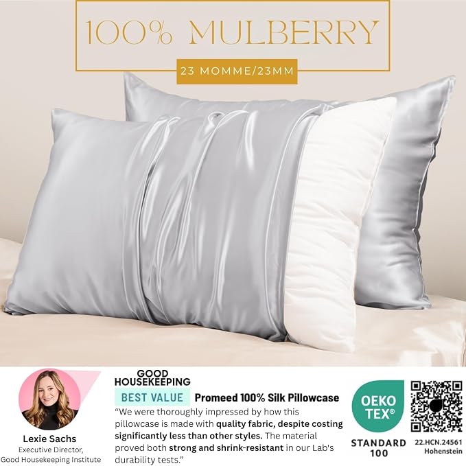 PROMEED 100% Mulberry Silk Pillowcase - Image 2