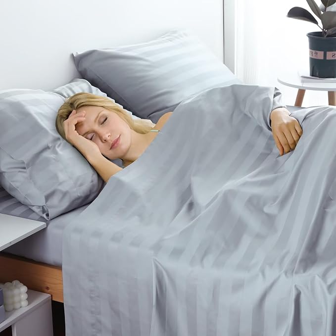 2-Pack Cotton TwinXL Flat Sheet Only, 600 Thread Count 100% Egyptian Cotton Top - Image 6