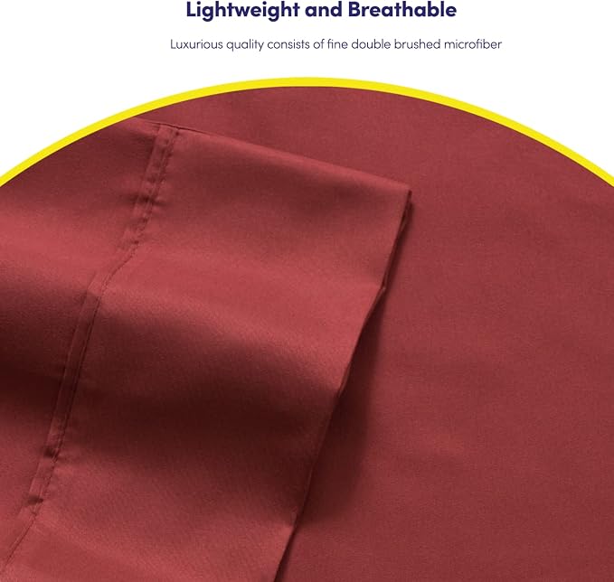 Queen Sheets Burgundy - Image 6