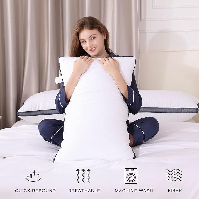 Meoflaw Pillows for Sleeping, Luxury Hotel Pillows King Size Set of 2, Bed - Image 6