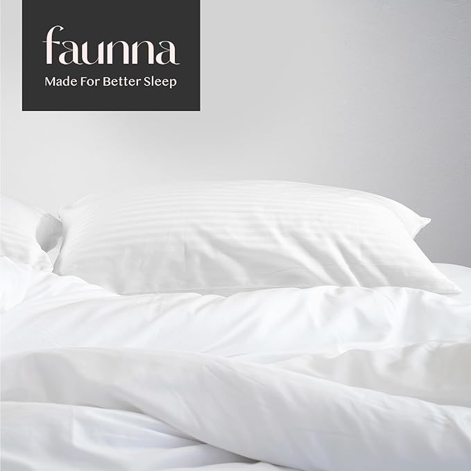 FAUNNA 600TC 100% Cotton Pillow Protectors, Standard Size, 2 Pack, Oeko-TEX - Image 7