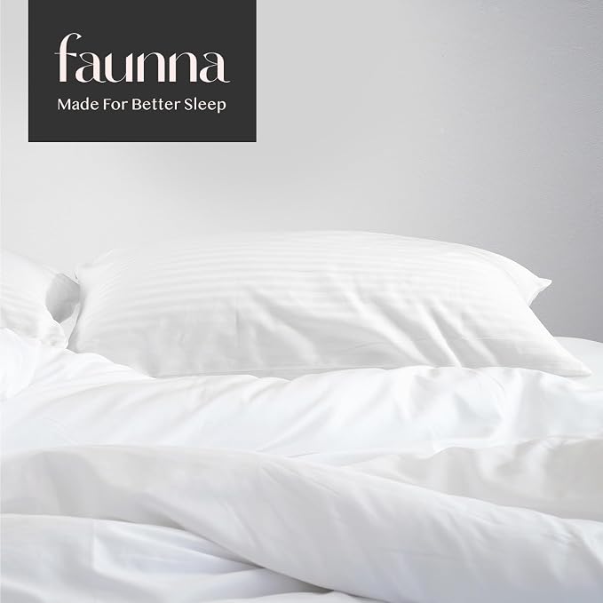 FAUNNA 600TC 100% Cotton Pillow Protectors, King Size, 6 Pack, Oeko-TEX - Image 6