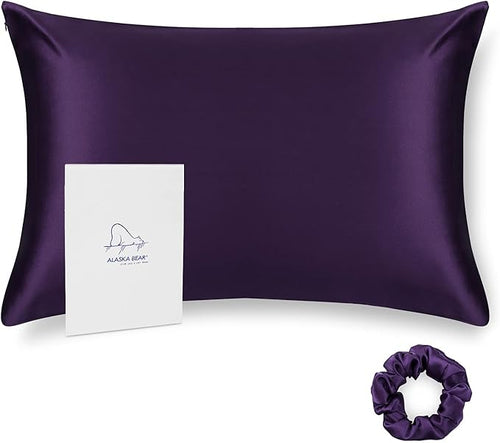 ALASKA BEAR Natural Silk Pillowcase, 100 Percent Mulberry Silk, Queen Size by ALASKABEAR