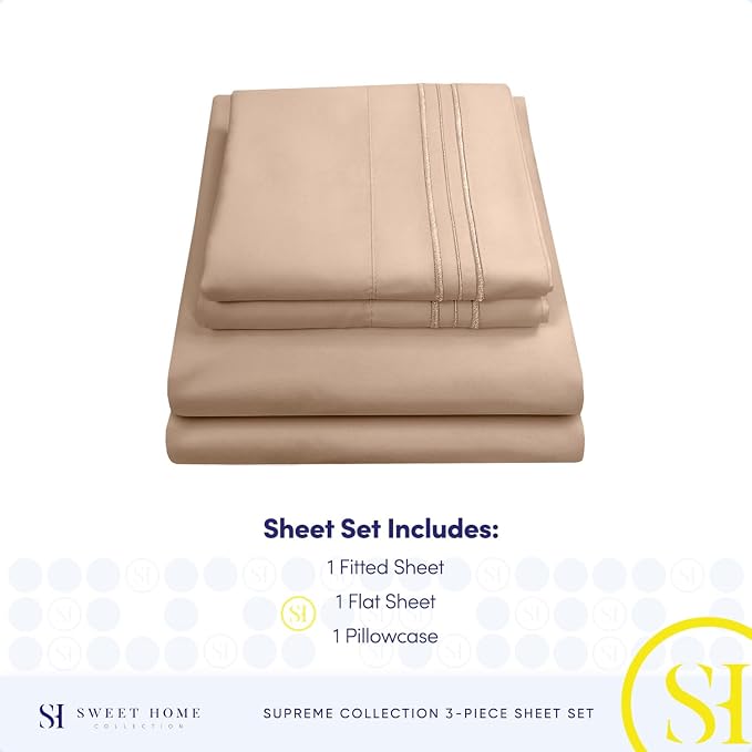 Twin XL Sheets - Breathable Luxury Sheets - 1800 Supreme Collection Extra Soft - Image 4