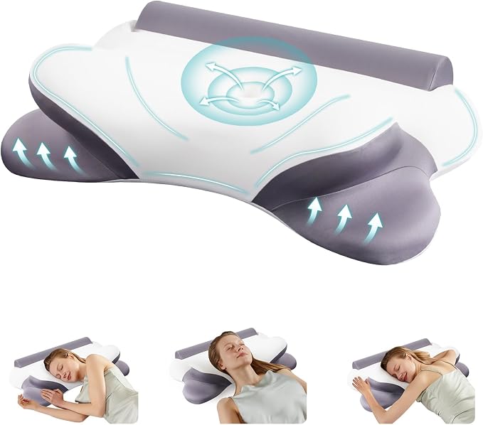 DUMOS Cervical Neck Pillow for Sleeping, Cooling Ergonomic Memory Foam Pillow by DumosLifestyle