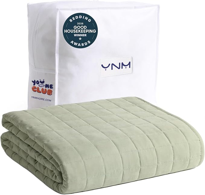 YnM 25lbs Weighted Blanket for Adults, Cotton/Polyester Heavy Bed Throw for All by YNM