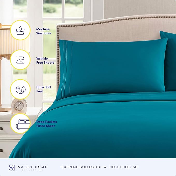 Twin Sheets - Breathable Luxury Sheets - 1800 Supreme Collection Extra Soft - Image 2