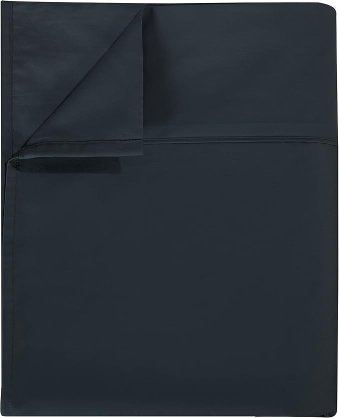Flat Sheet Only Queen Size, 400 TC 100% Egyptian Cotton Flat Sheet Black Cotton by ShunjieHome