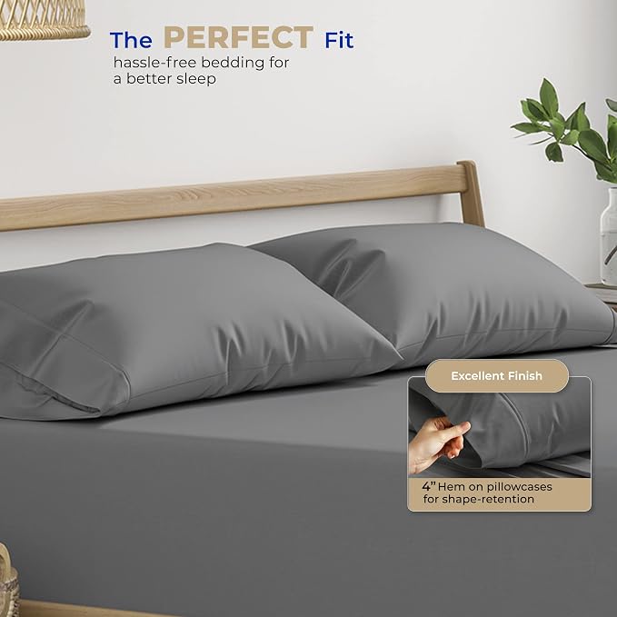 Thread Spread 100% Cotton Pillow Cases Queen Size Set of 4 - Image 4