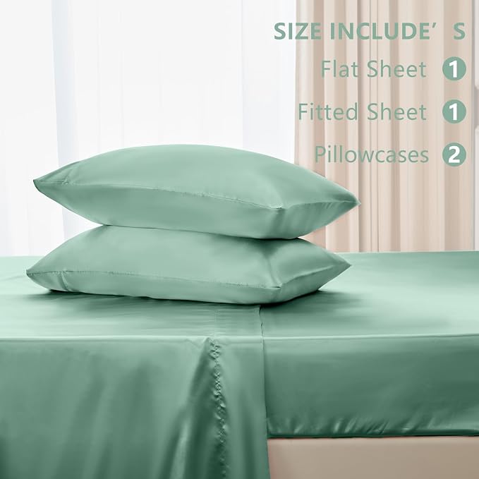 CozyLux Satin Sheets Queen Size Bed Set - Image 6