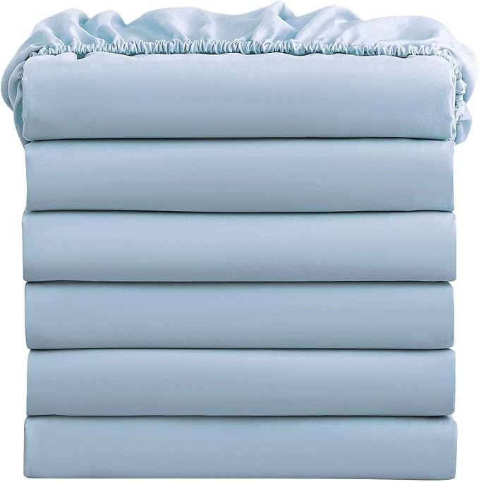 FreshCulture Twin Fitted Sheets, Bulk Pack of 6, Deep Pocket, Soft Microfiber by FreshCulture
