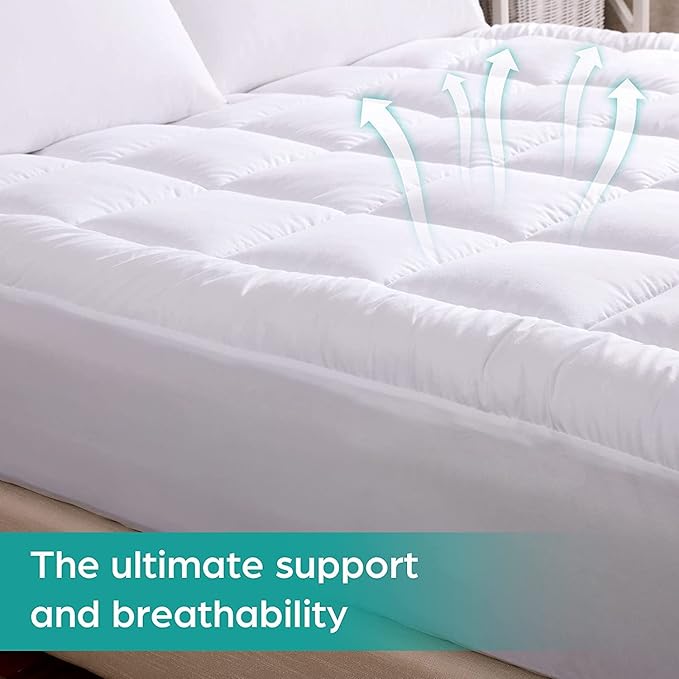 WhatsBedding Waterproof Mattress Pad Twin XL Size Cotton Top Down Alternative - Image 2