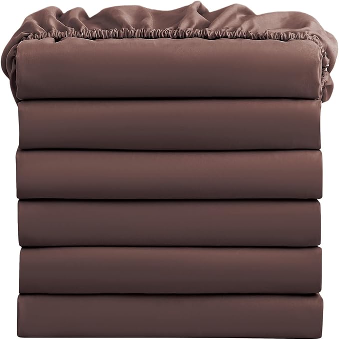FreshCulture Twin Fitted Sheets, Bulk Pack of 6, Deep Pocket, Soft Microfiber by FreshCulture