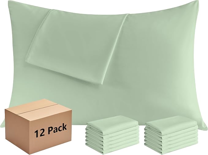Pillowcases Standard 12 Pack, 20x26 Pillow Cases by Culve