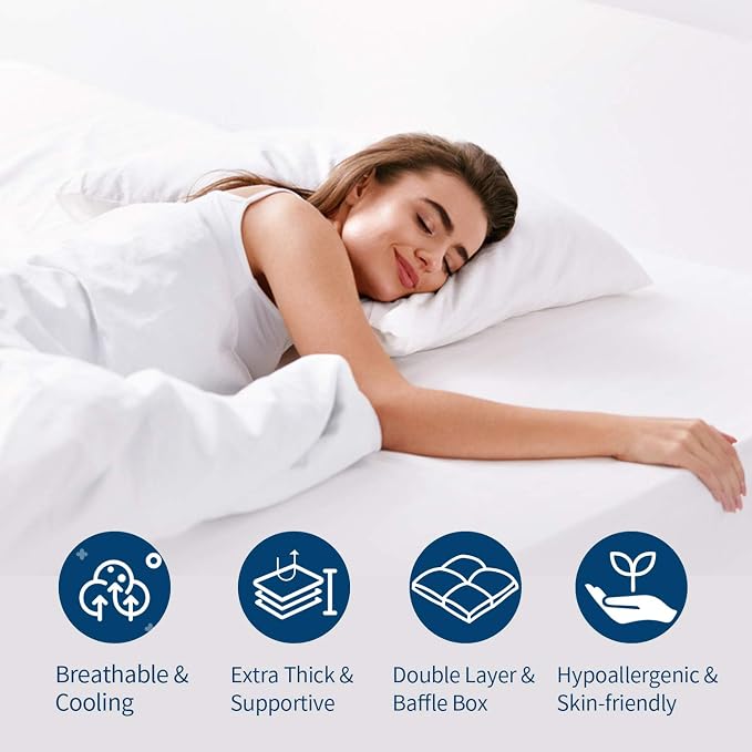 ELEMUSE Twin XL Size Fusion Goose Down Featherbed Mattress Topper - Image 7