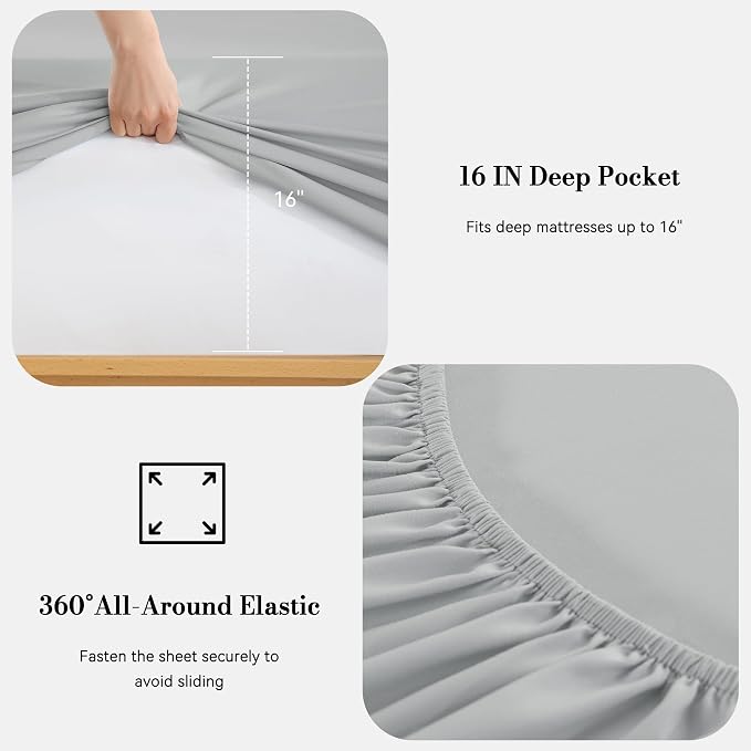 Grey Queen Sheet Set - Image 3