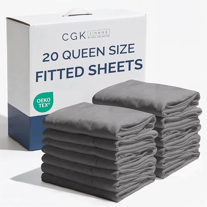 Bulk Case Pack of 20 Fitted Sheets by CGKUnlimited