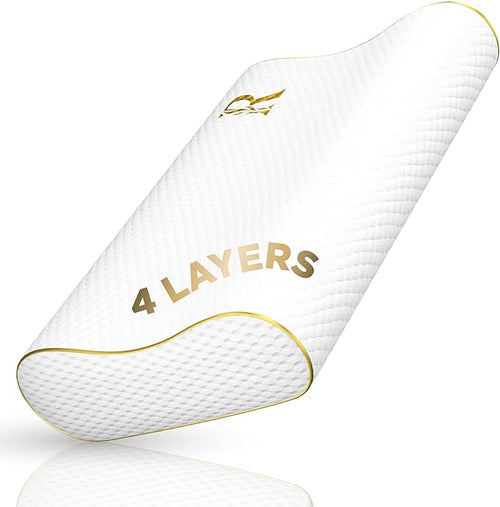 4-Layer Queen, Contour Pillow, Side and Back Sleepers, Orthopedic, Neck Support by ROYALTHERAPY