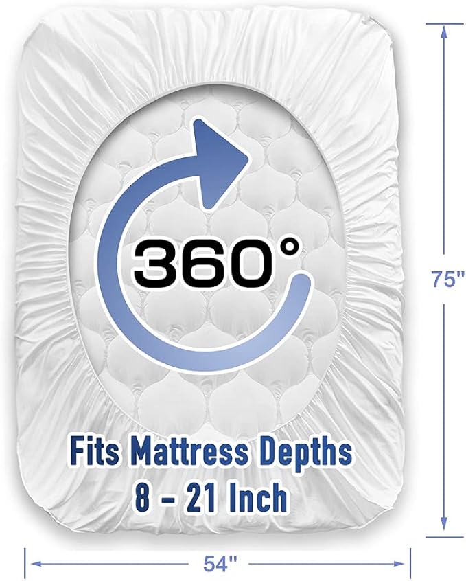 MATBEBY Bedding Quilted Fitted Full Mattress Pad Cooling Breathable Fluffy Soft - Image 5