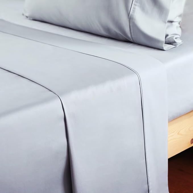 2-Pack Cotton Twin Flat Sheet Only, 600 Thread Count 100% Egyptian Cotton Top - Image 7