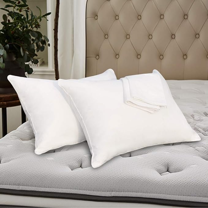 Precoco White Pillow Cases Queen Size Set of 4 | 100% Cotton Pillowcases - Image 7
