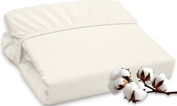 ROYALE LINENS 300 Thread Count 100% Long Staple Combed Cotton Fitted Sheet Queen by ROYALELINENS