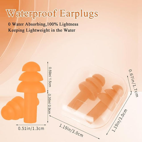 24 Pair Orange Ear Plugs Bulk NRR 29dB Reusable Silicone - Image 2