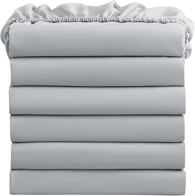 FreshCulture Queen Fitted Sheets, Bulk Pack of 6, Deep Pocket, Soft Microfiber by FreshCulture