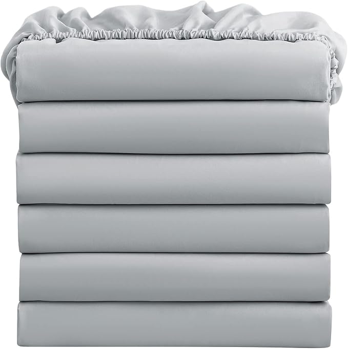 FreshCulture King Fitted Sheets, Bulk Pack of 6, Deep Pocket, Soft Microfiber by FreshCulture