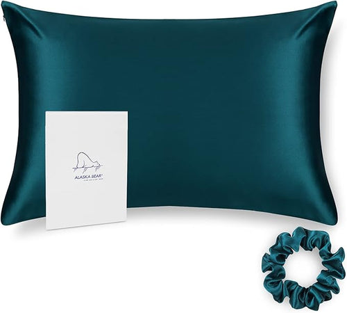 ALASKA BEAR Silk Pillowcase for Hair and Skin, 100% Mulberry Silk Pillow Cases by ALASKABEAR