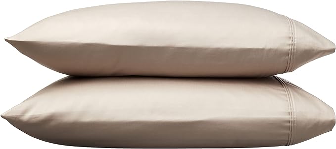 Amazon Basics 400 Thread Count Cotton Pillow Cases, Stone Gray - Image 3