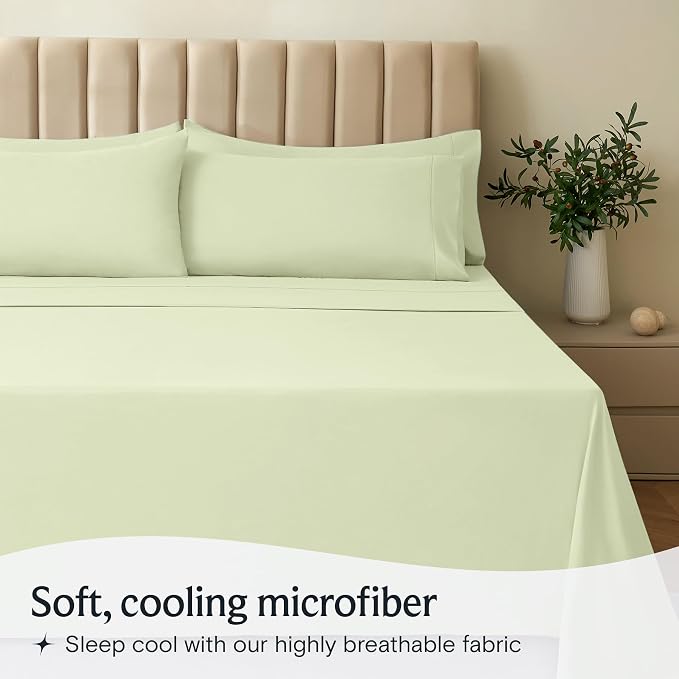 LuxClub 3 PC Twin Sheet Set, Deep Pockets Wrinkle Free Cooling Bed Sheets Hotel - Image 3